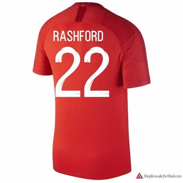 Camiseta Seleccion Inglaterra Segunda equipación Rashford 2018 Rojo